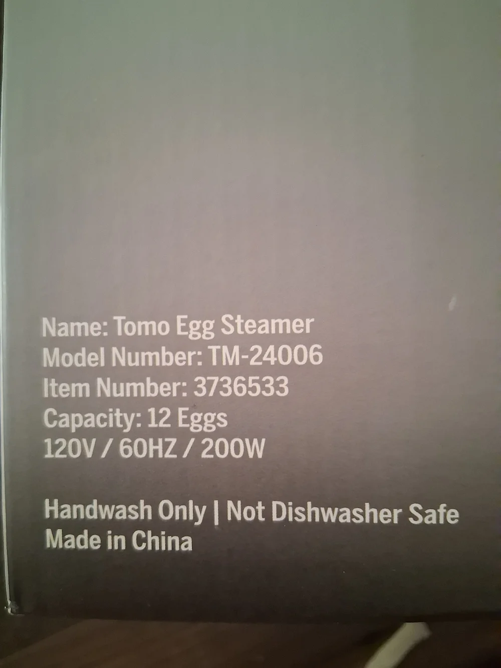 TOMO Egg Steamer - Gray Compact Egg Cooker